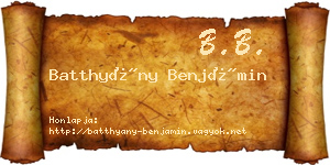 Batthyány Benjámin névjegykártya